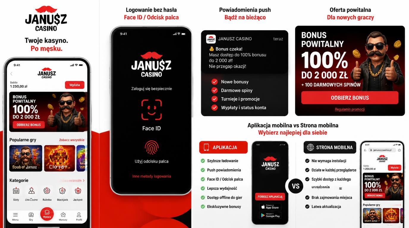 Opcje logowania biometrią i powiadomienia push